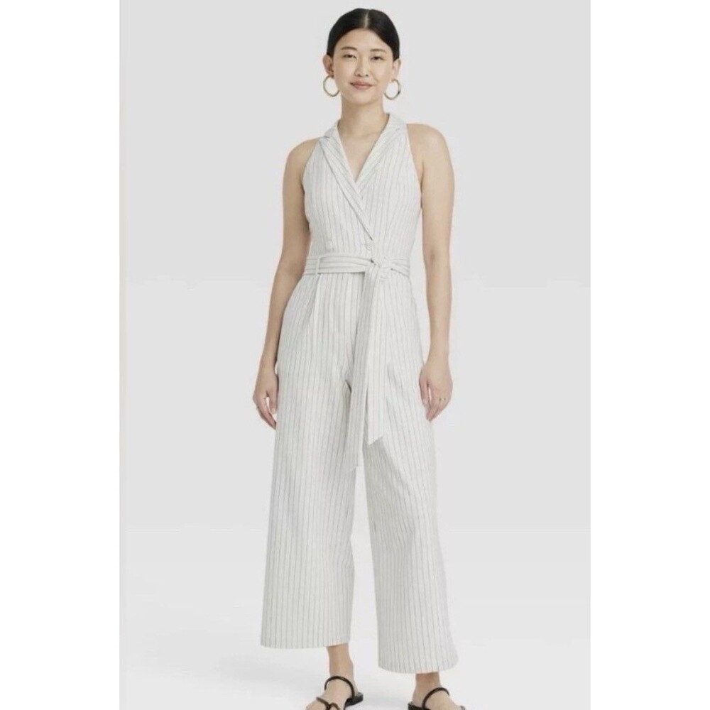 A New Day Women's Wide Leg Sleeveless Jumpsuit Full Length Overt Occasion MED
